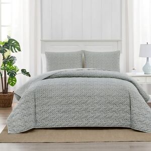 Caro Home 3 Piece Cotton Quilt Set ~PRIYA SAGE ~KING SIZE **NEW